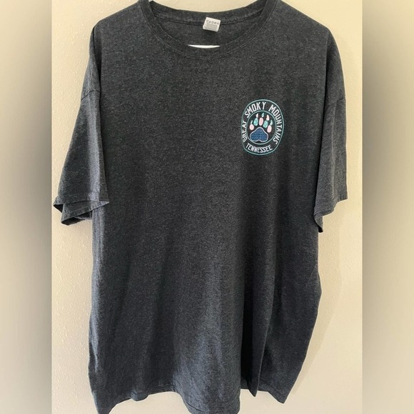 Great Smoky Mountains Tennessee Bear Print Logo Short Sleeve T Shirt - Picture 2 of 5